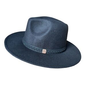 NWT Frye Men’s Black Felt Braided Band Stiff Brim Stetson Hat, OSFM